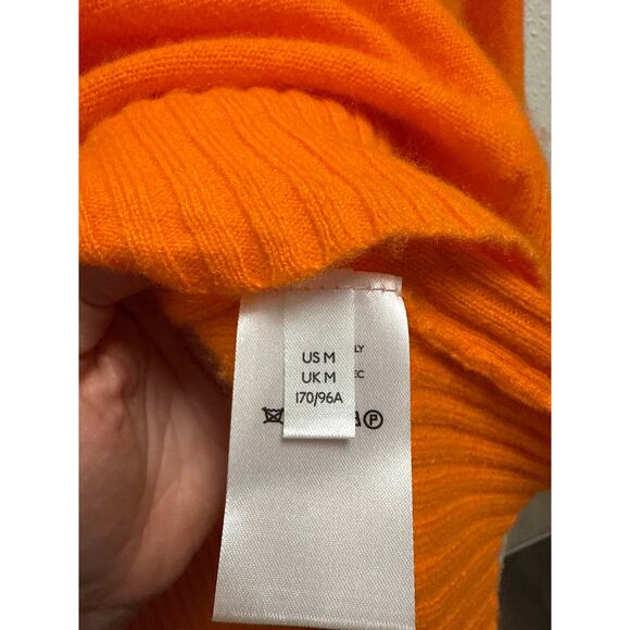 Anthropologie Pilcro Angie Seamed Cashmere Relaxed Sweater Orange Size Medium - Picture 8 of 9